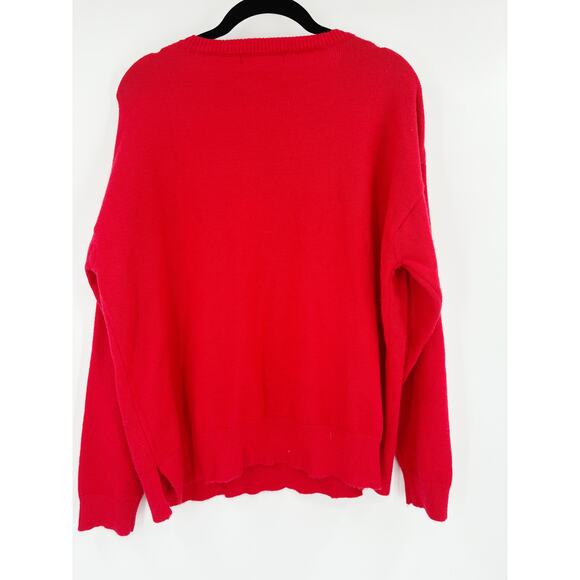 2/$30 33 DEGREES Sweater Size M Red Long Sleeve Soft Amour Love - Picture 5 of 5